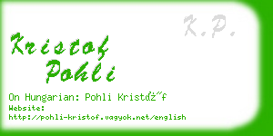 kristof pohli business card